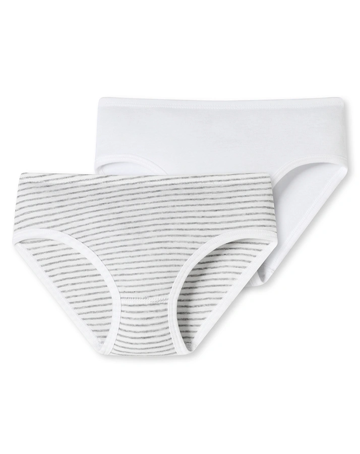 Hüftslip GIRLS ORIGINAL CLASSICS 2er Pack in weiß/grau