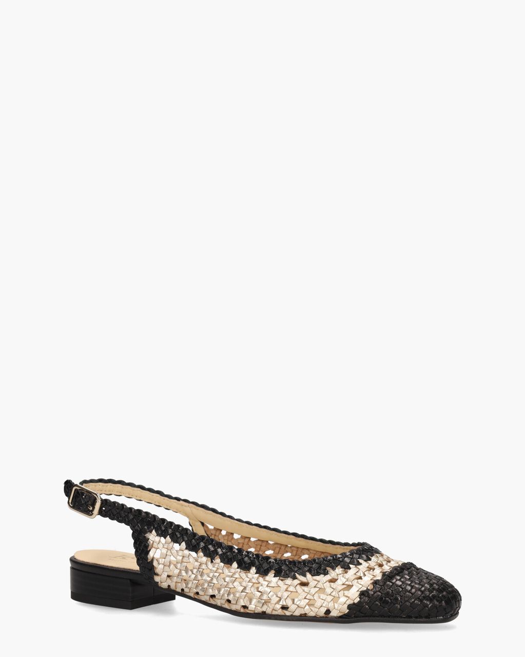 Kess 17040 Goud/Zwart Dames Slingbackloafers