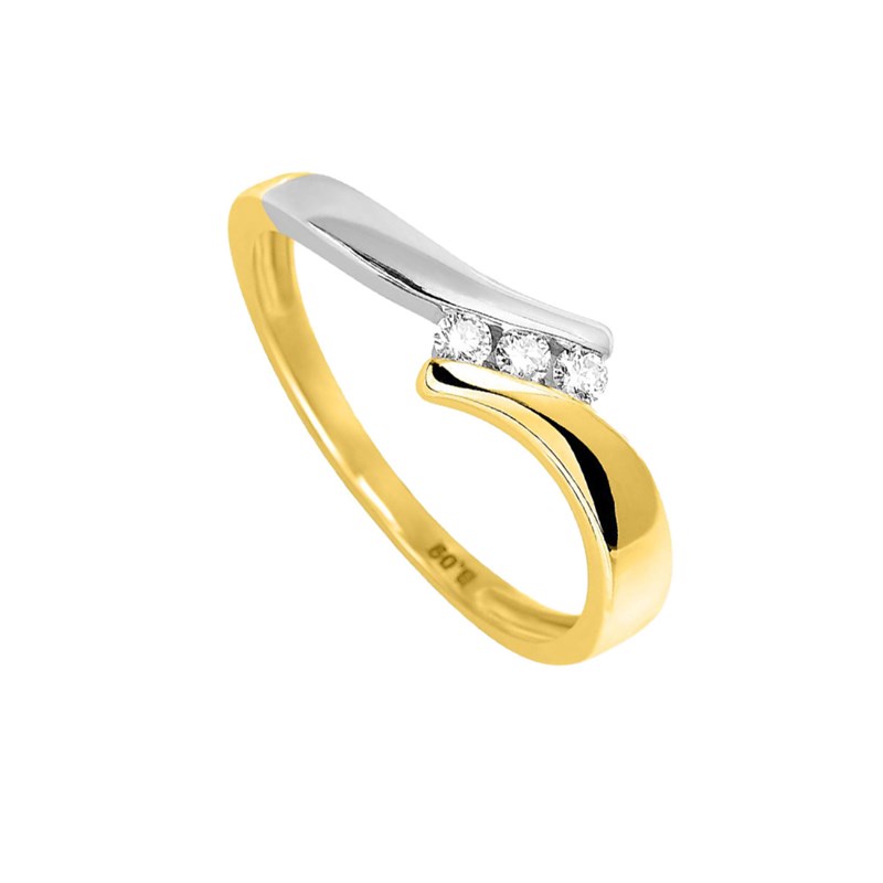 Bague Femme - Or 18 Carats - Diamant 0,09 Carats