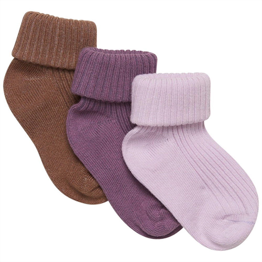 Køb Minymo Very Grape Strømper Baby 3-pak NOOS
