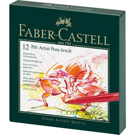Faber-Castell Tuschestift PITT artist pen, B, 12er Etui