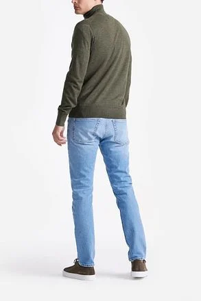 King Essentials The Michael Half Zip Pull Army Merino Groen KM111030003-G010T kopen