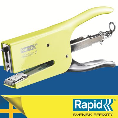 Rapid - Pince Agrafeuse Classic K1 - capacité de 50 feuilles - agrafes 26/6 ou 26/8+ - Jaune