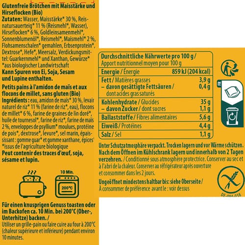 Alnavit BIO Helle Brötchen glutenfrei