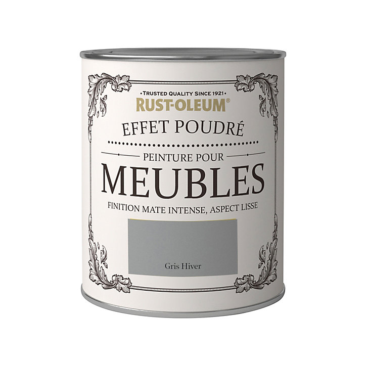 Peinture pour meubles Rust-Oleum gris hiver effet poudré mat intense 125ml