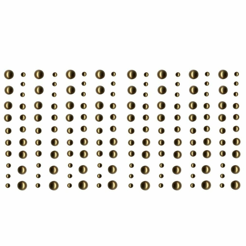 160 perles adhésives doré clair
