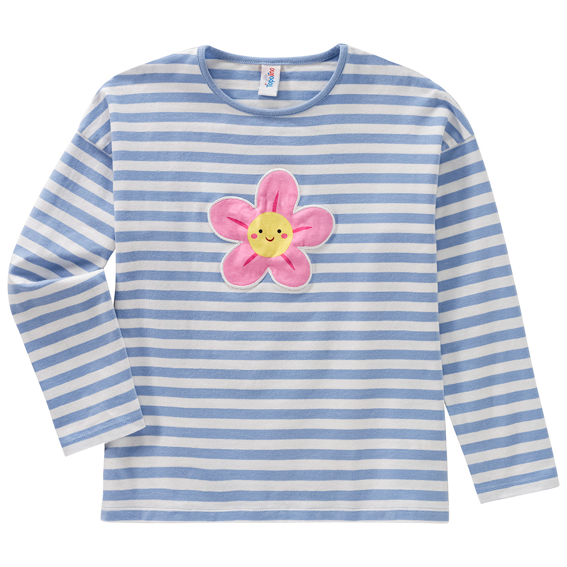 Topolino Mädchen Langarmshirt mit Applikation hellblau / weiss