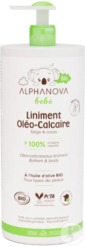 Alphanova Bébé Liniment Oléo-Calcaire Bio Flacon-Pompe 900ml