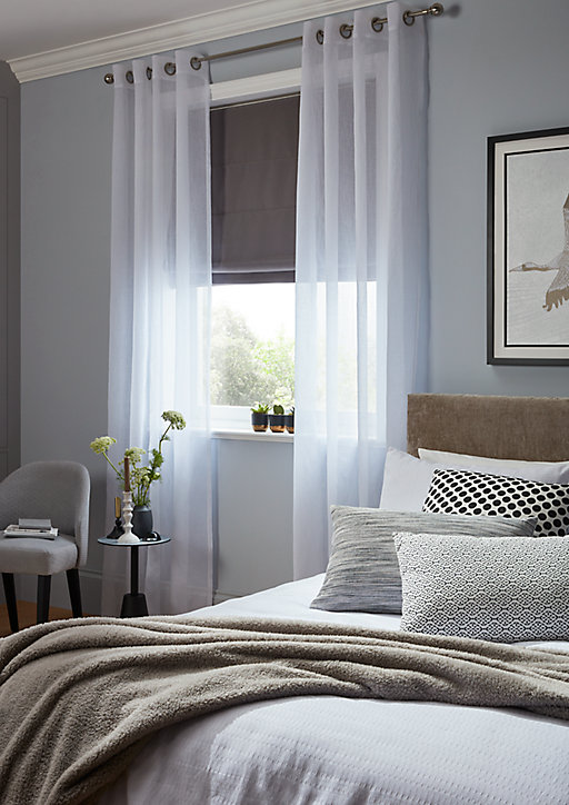 Voilage GoodHome Yena blanc l.140 x H.260 cm