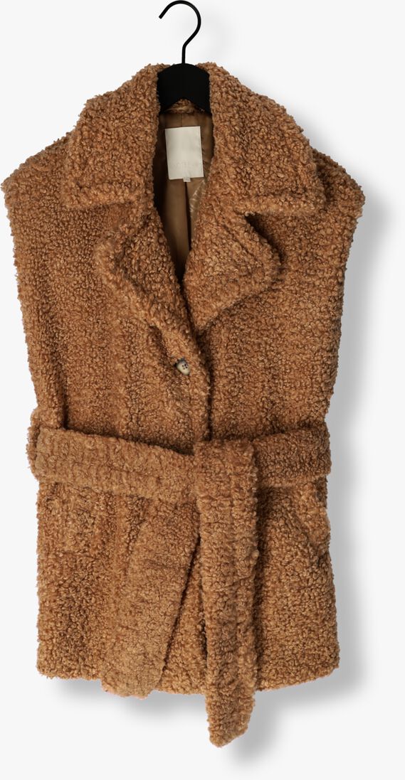 NOTRE-V cognac notre-v gilet belted teddy gilet