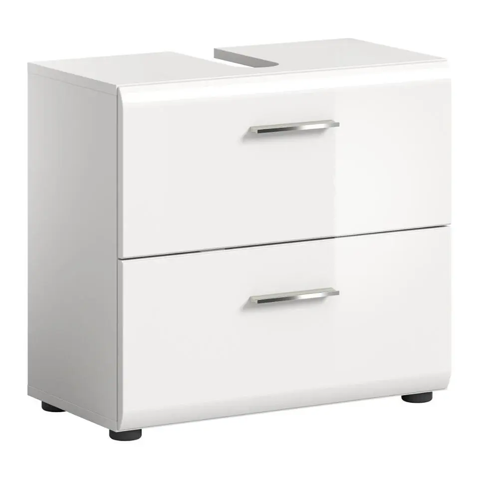 Hioshop Ice wastafel 2 lades wit hoogglans- wit
