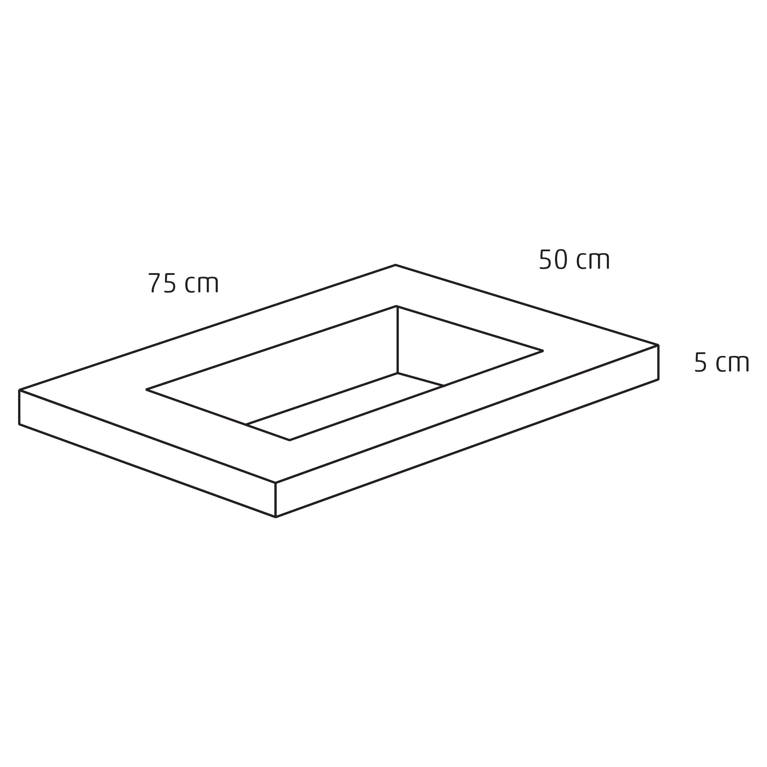 Differnz Reno wastafel 75x50cm wit