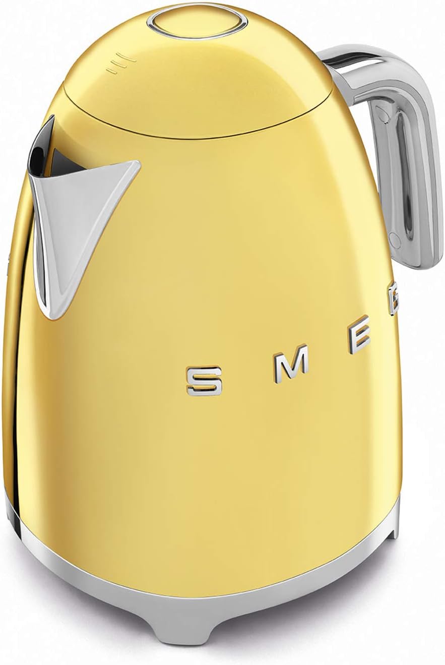 Smeg, Bouilloire Électrique KLF03PGEU 1,7 L, Filtre Anticalcaire Lavable, Arrêt Automatique de Sécurité, Indicateur de Niveau d'Eau, Base Antidérapante, Range Cordon, Puissance 2400W, Vert d'Eau