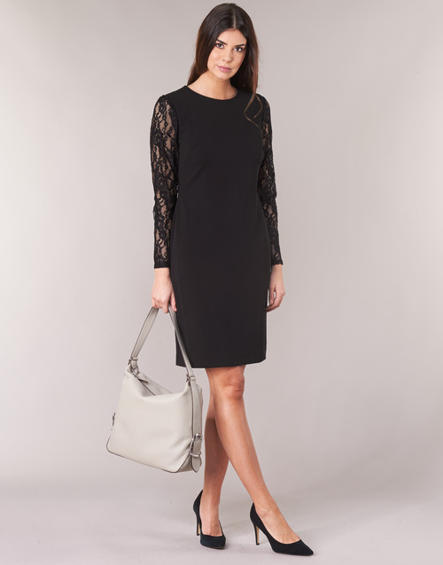 Lauren Ralph Lauren - LACE PANEL JERSEY DRESS Negro