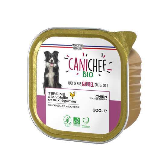 Terrine à la volaille bio sans céréales pour chien - Boîte 300g