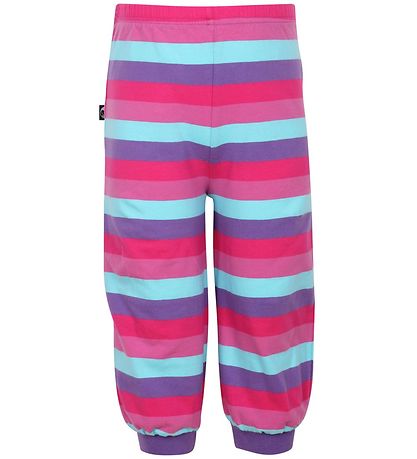Danef? Bomuldsbukser - Pink/Lilla/Turkis Stribet