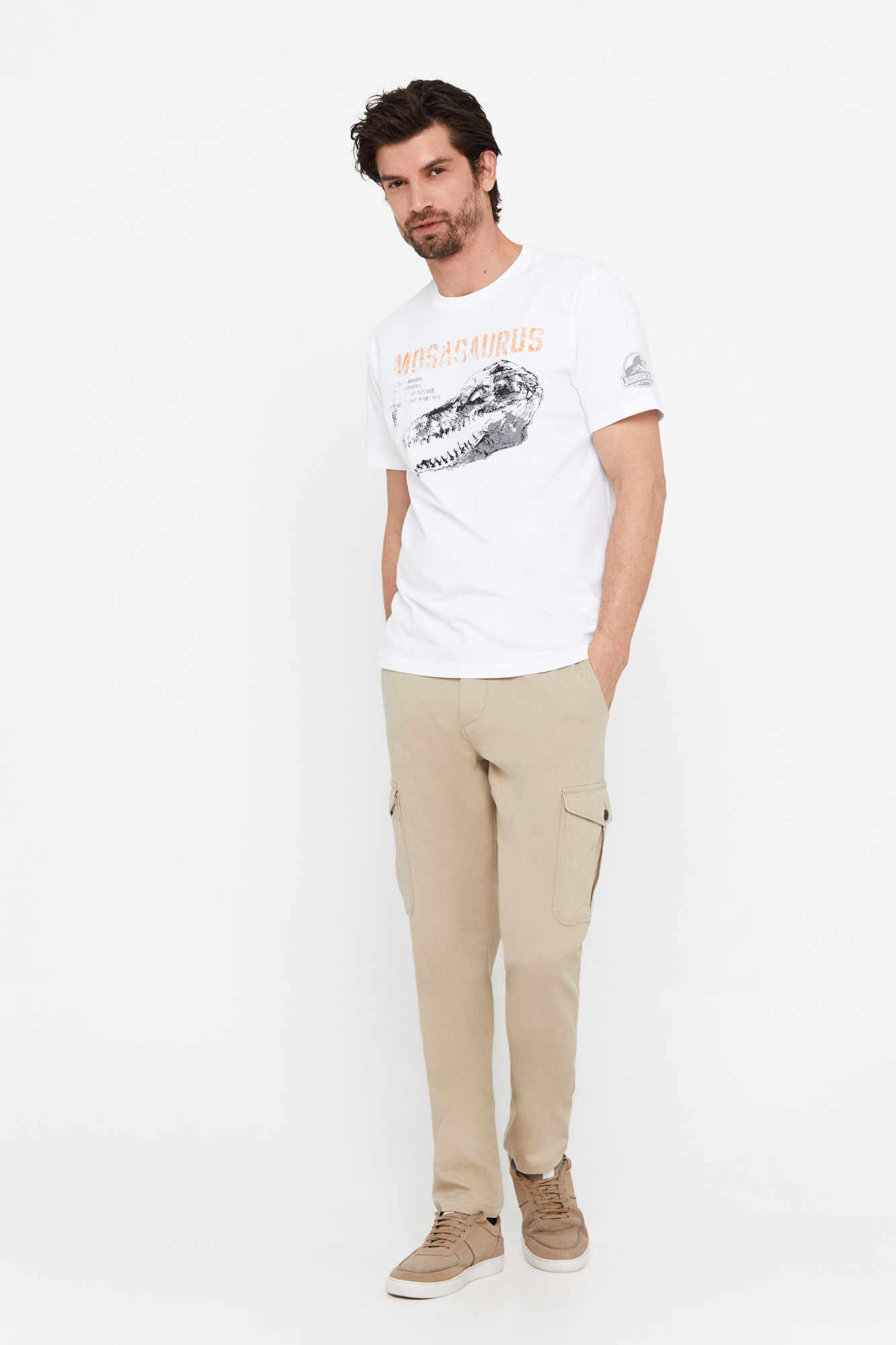 Camiseta com estampa do Jurassic Park - Branca