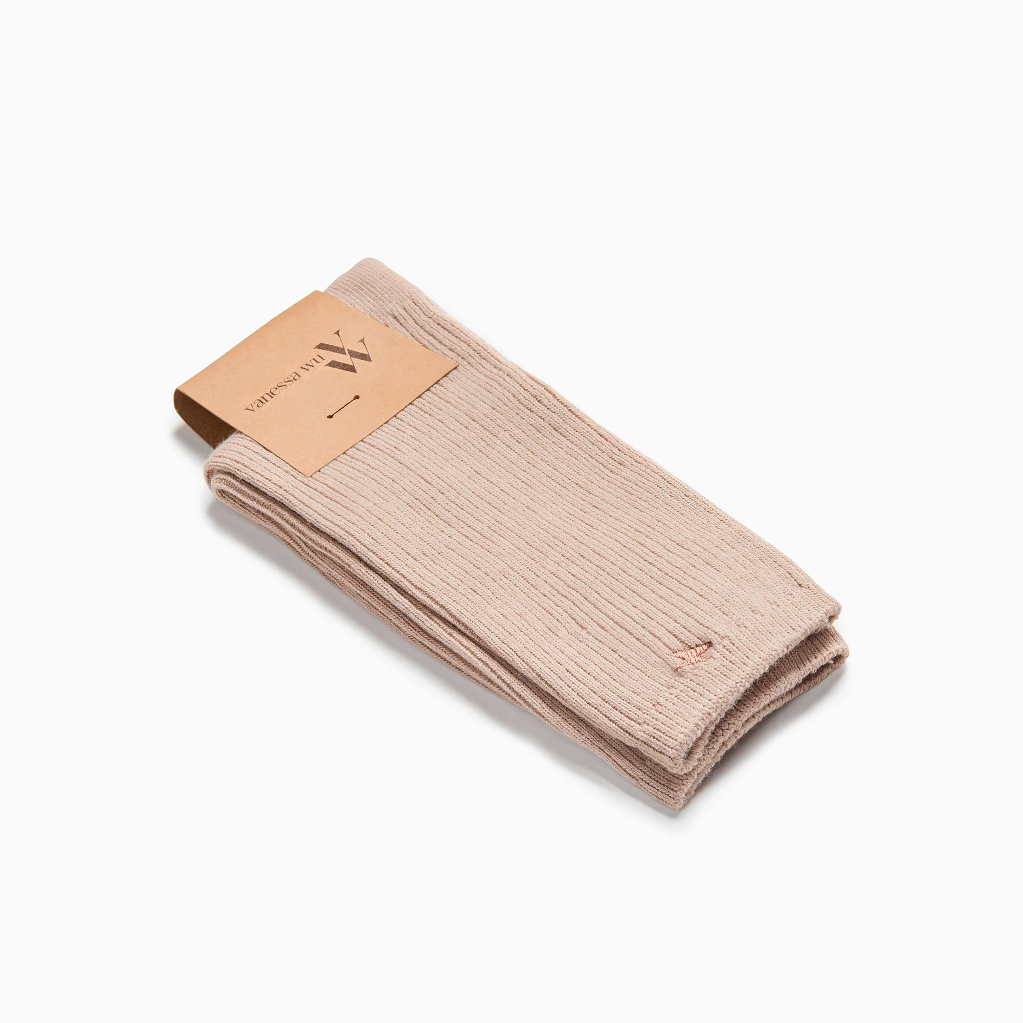 Chaussettes-Chaussettes Ella taupe côtelées