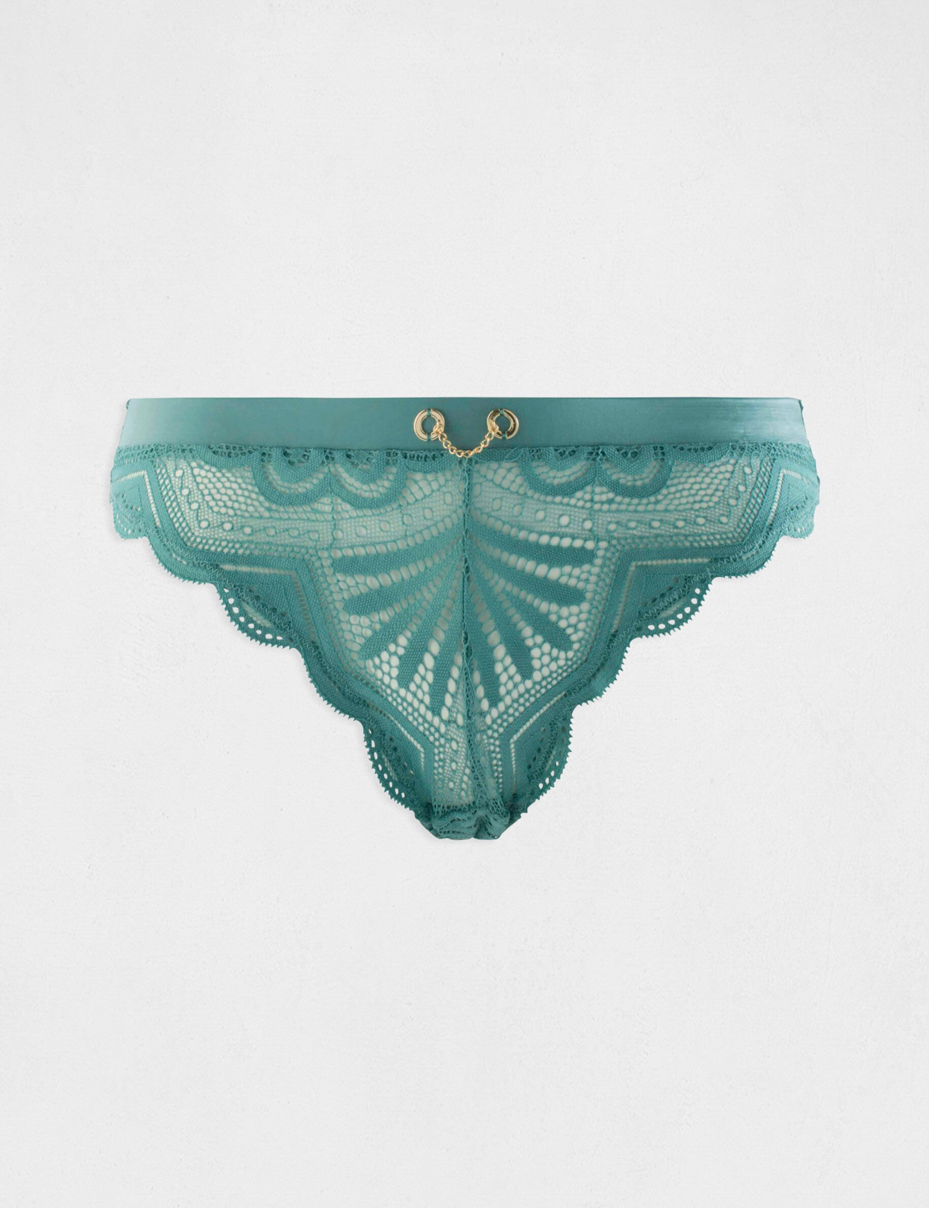 Slip en dentelle bleu femme - bleu