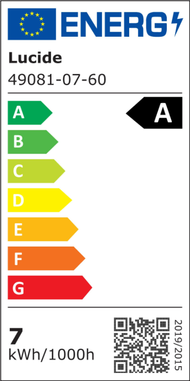 Lucide G80 LED lichtbron E27 7W 2700K A transparant niet dimbaar