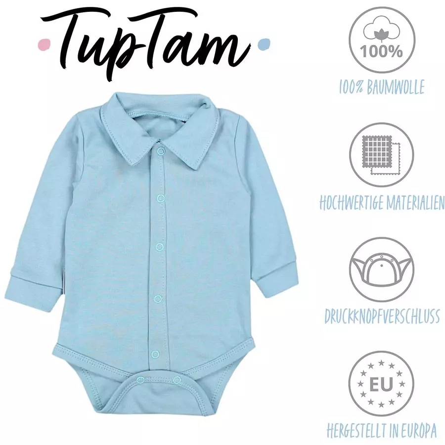 TupTam Baby Jungen Langarm Kurzarm Body mit Kragen mint