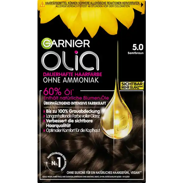 Dauerhafte Haarfarbe Coloration 5.0 Samtbraun