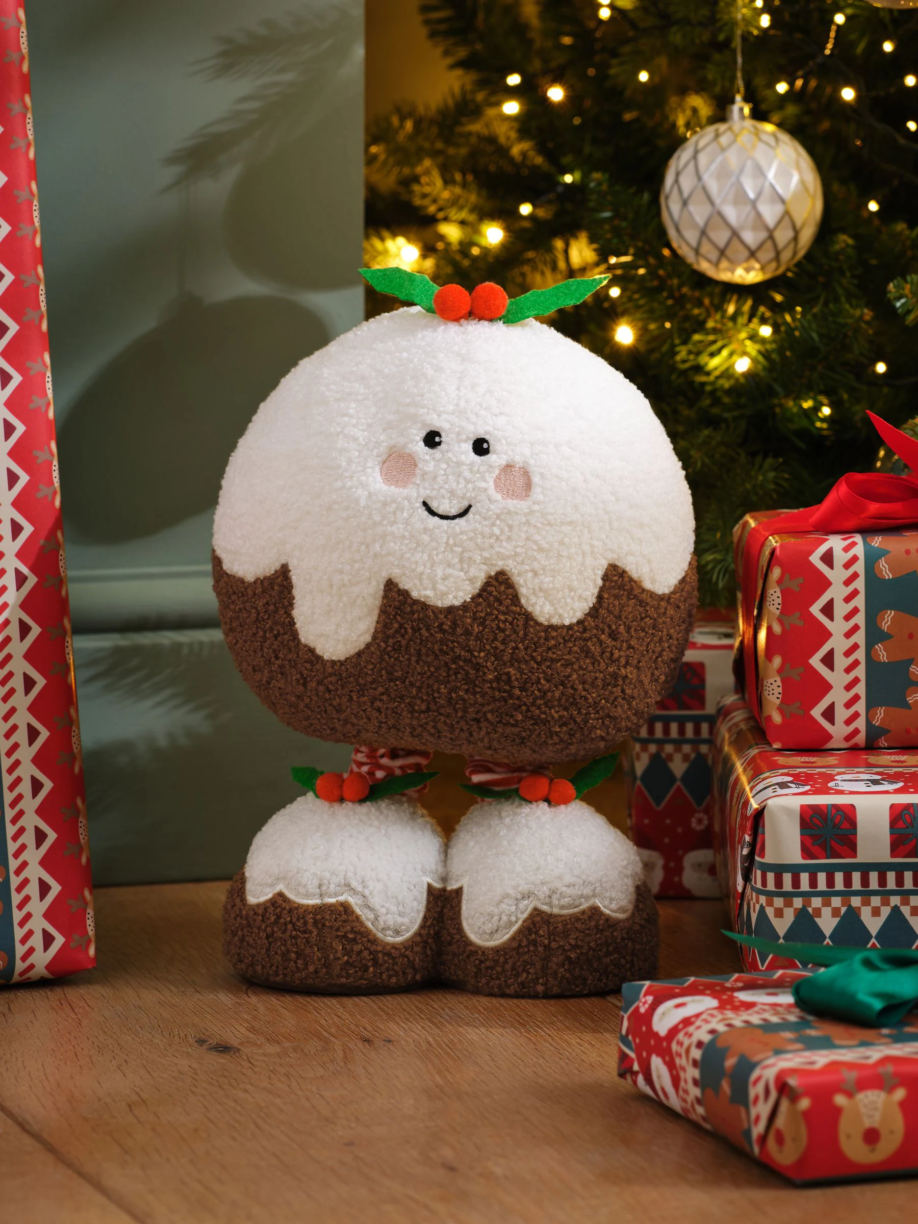 Novelty pluchen Kerstmis decoratie met bungelende benen