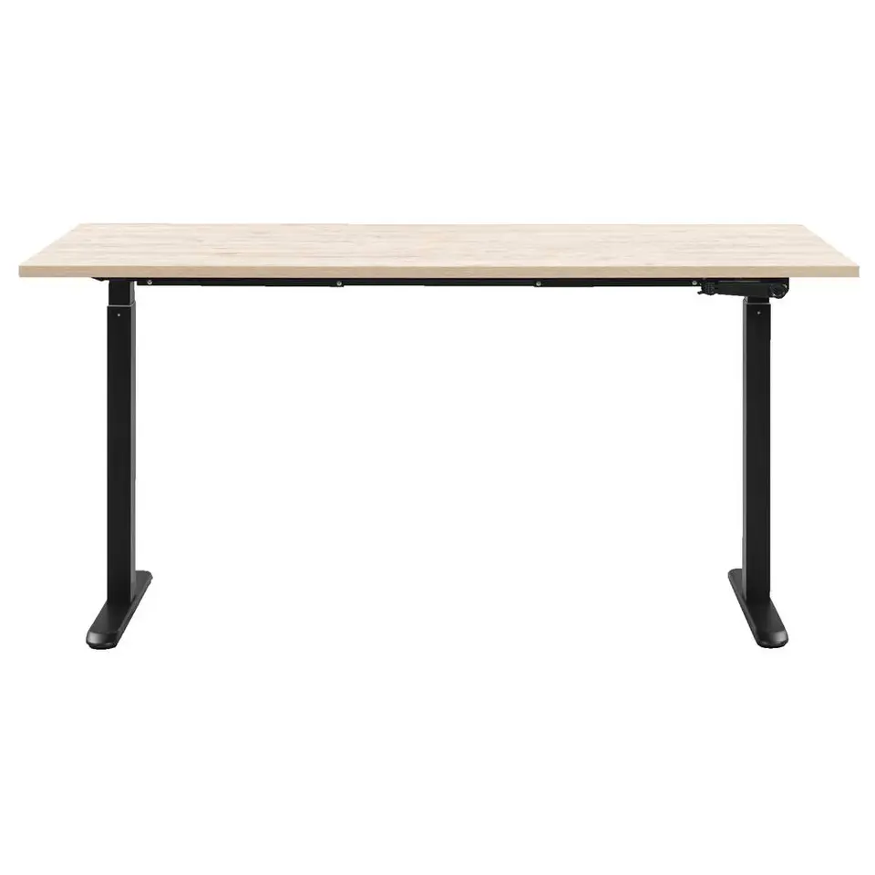 Bureau Homeworx zit/sta handmatig verstelbaar – eikenkleur/zwart - 75/118x160x80 cm
