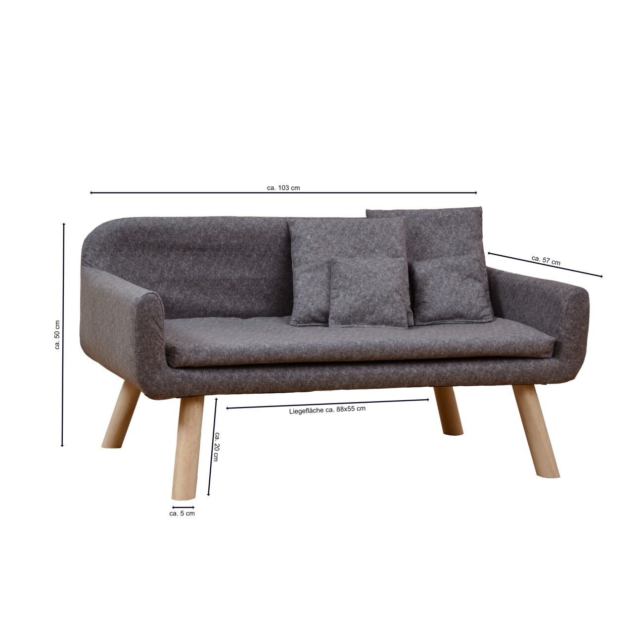 Rohrschneider Hundesofa Chicago mit Gratis-Beigabe grau