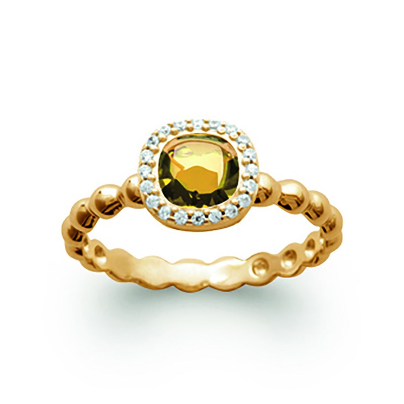 Bague Femme - Plaqué Or - Oxyde de zirconium