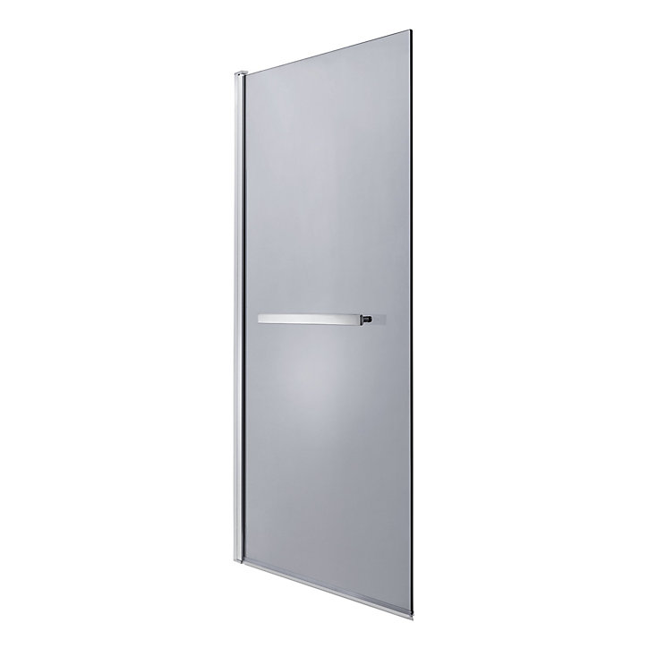 Pare-baignoire 1 volet verre gris fumé anticalcaire GoodHome Nubia H. 150 x l. 95 cm
