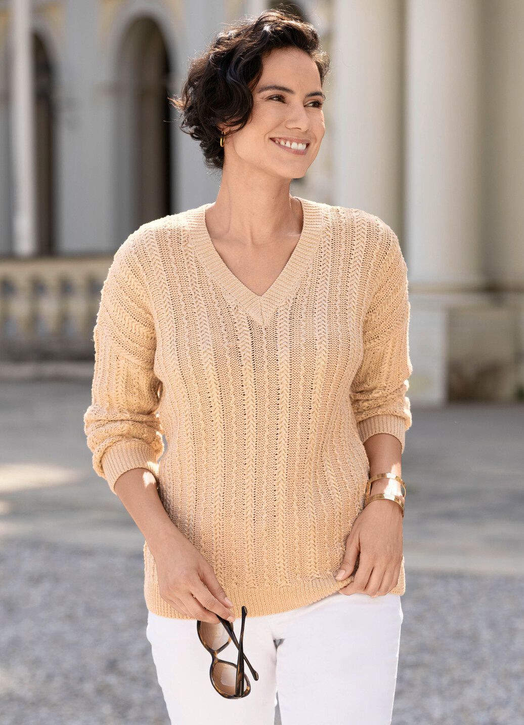 Pullover mit edlen Glitzerakzenten