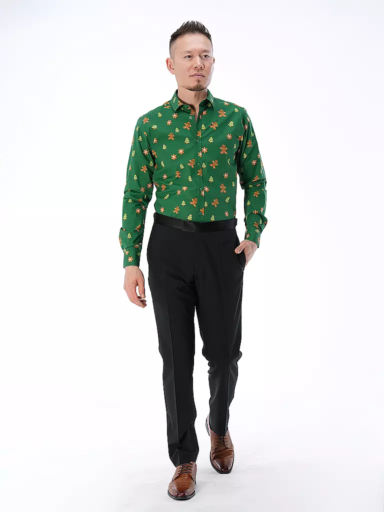 ONLY & SONS Hemd Slim Fit  ONSALF XMAS dunkelgrün