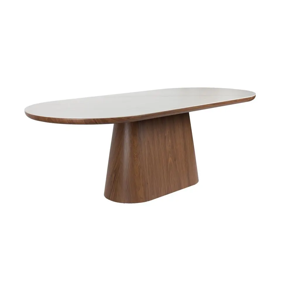 Housecraft Almira Eettafel Ovaal 180 cm Hout Wit/ Bruin donker