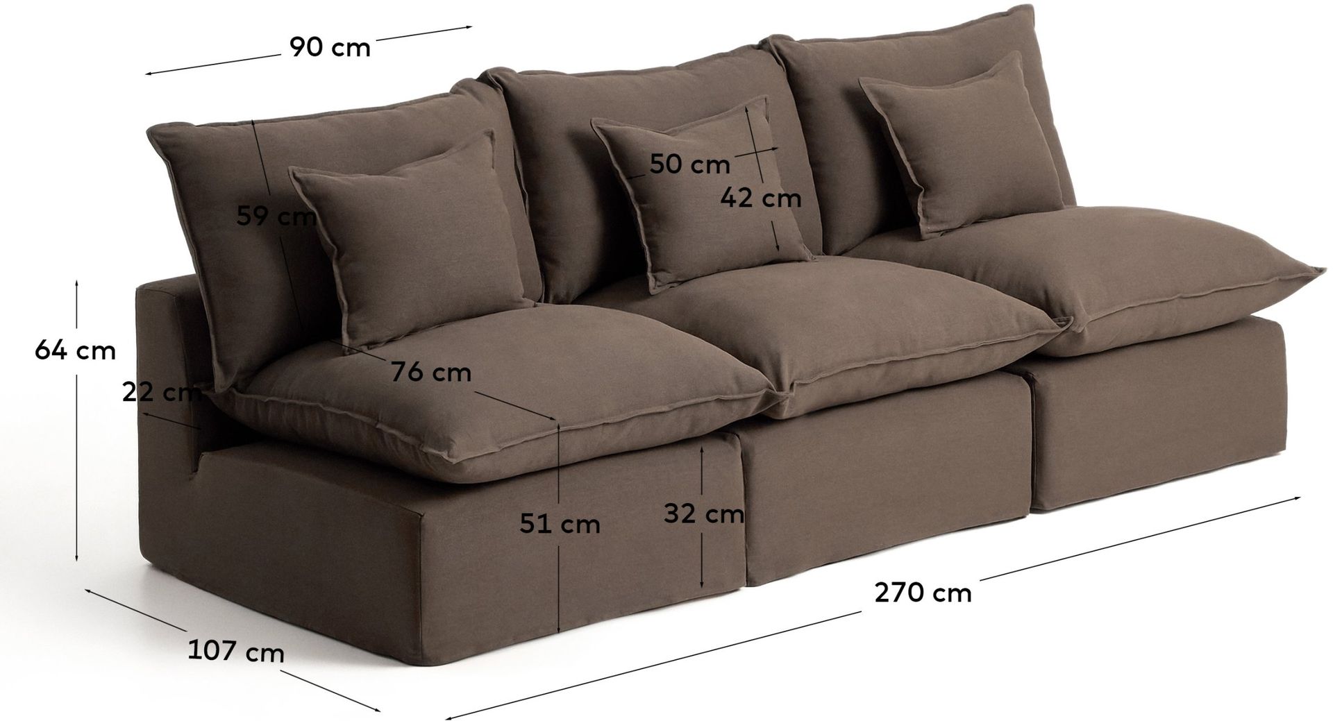 Kave Home Anarela Taupe Elementenbank