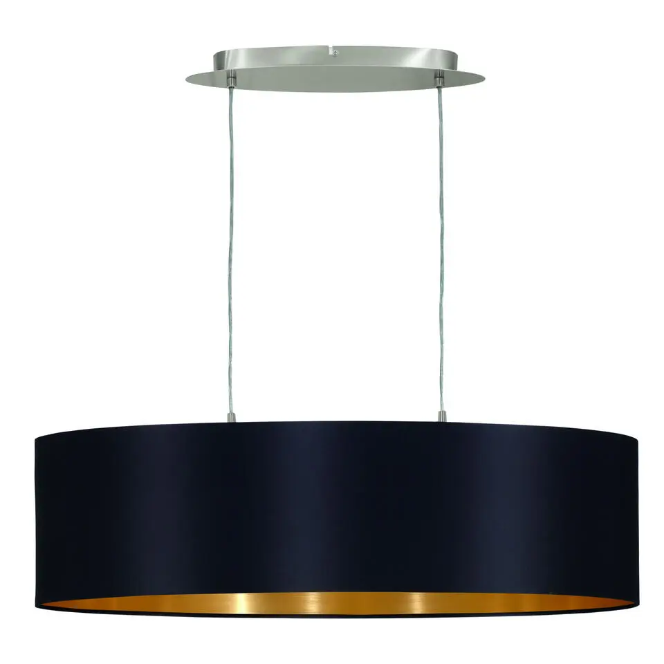 EDI lightMaserlo-Hanglamp-2Lichts-78cm- Zwart,Goud