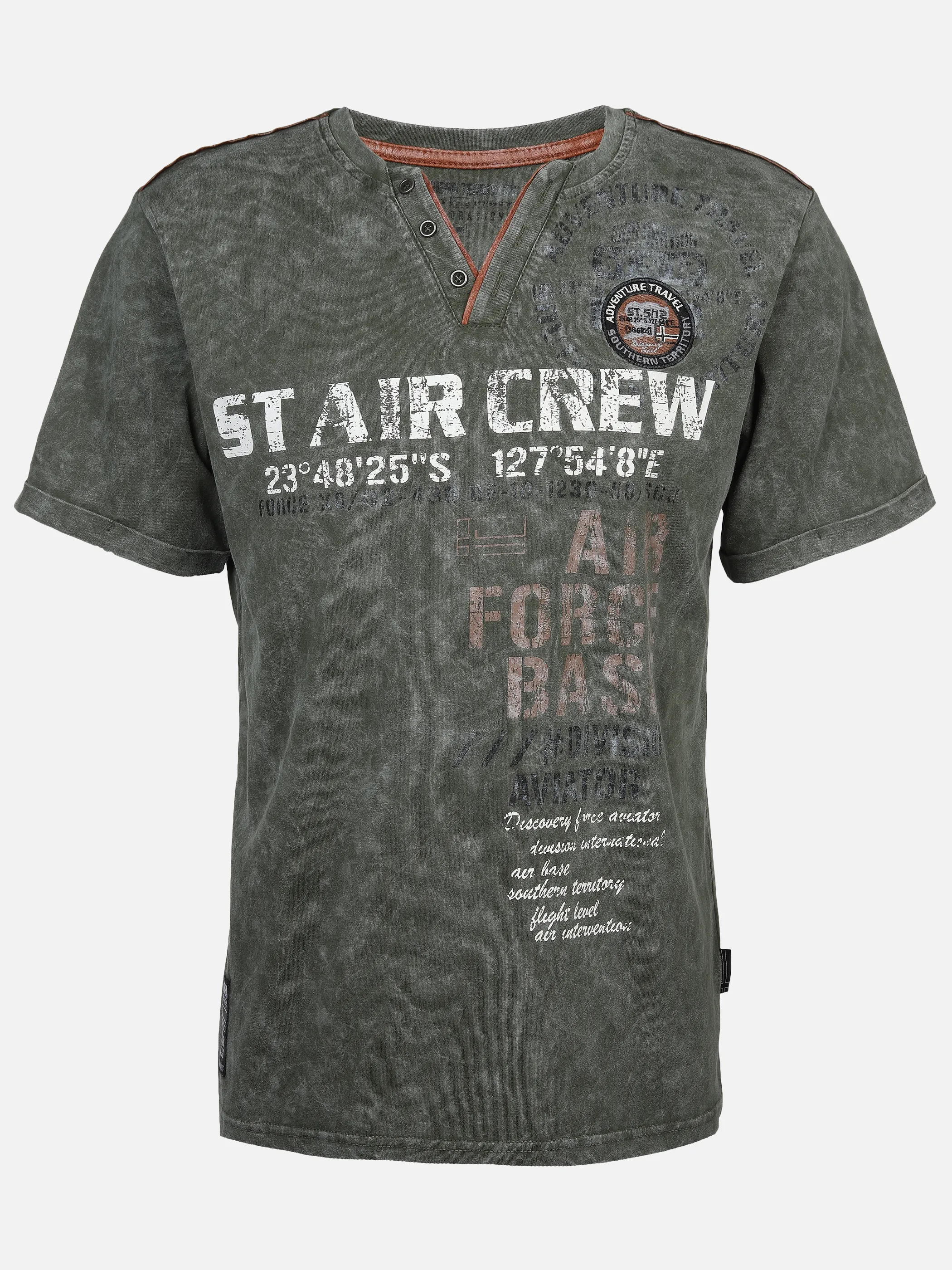 Herren Henleyshirt mit Print