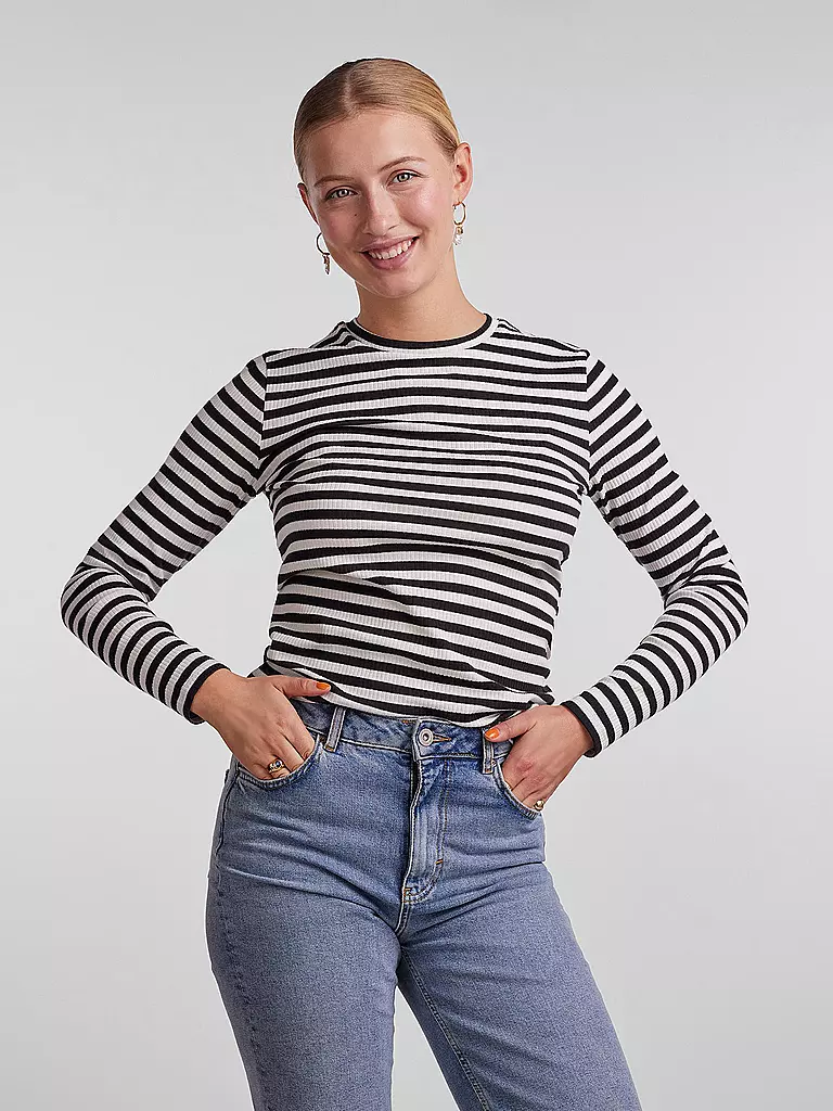 PIECES Langarmshirt PCRUKA schwarz