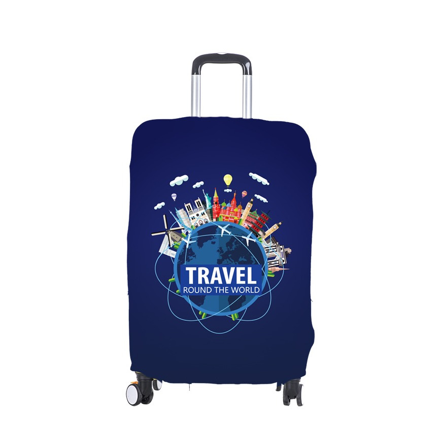 (60x40x23cm) Stoff Reise Kofferhülle Luggage Cover Schutz Gepäck Abdeckung - Blau