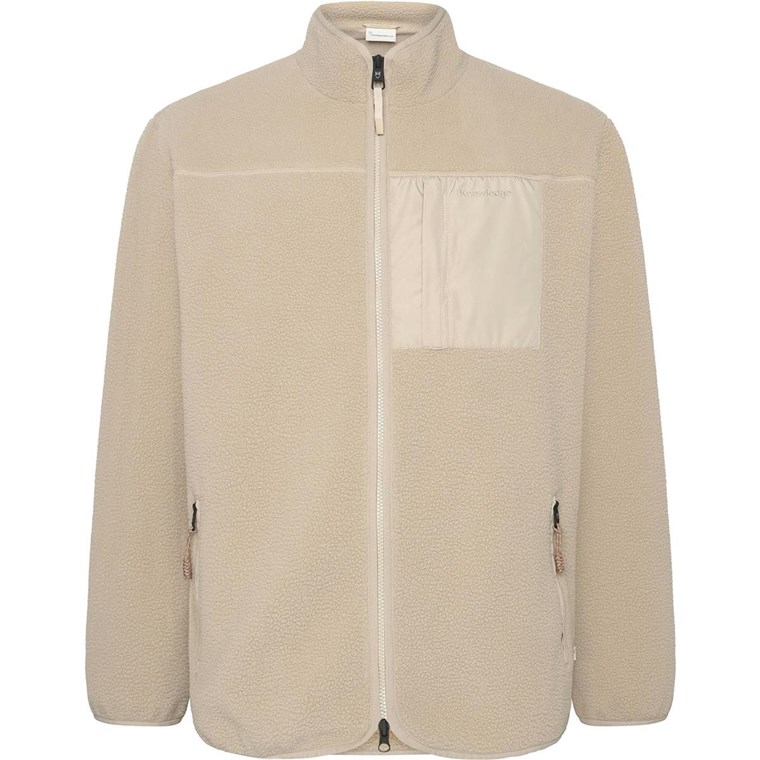 KnowledgeCotton Apparel Everyday Adventure Loose Fit Nordic Light Zip Fleece Light Feather Gray