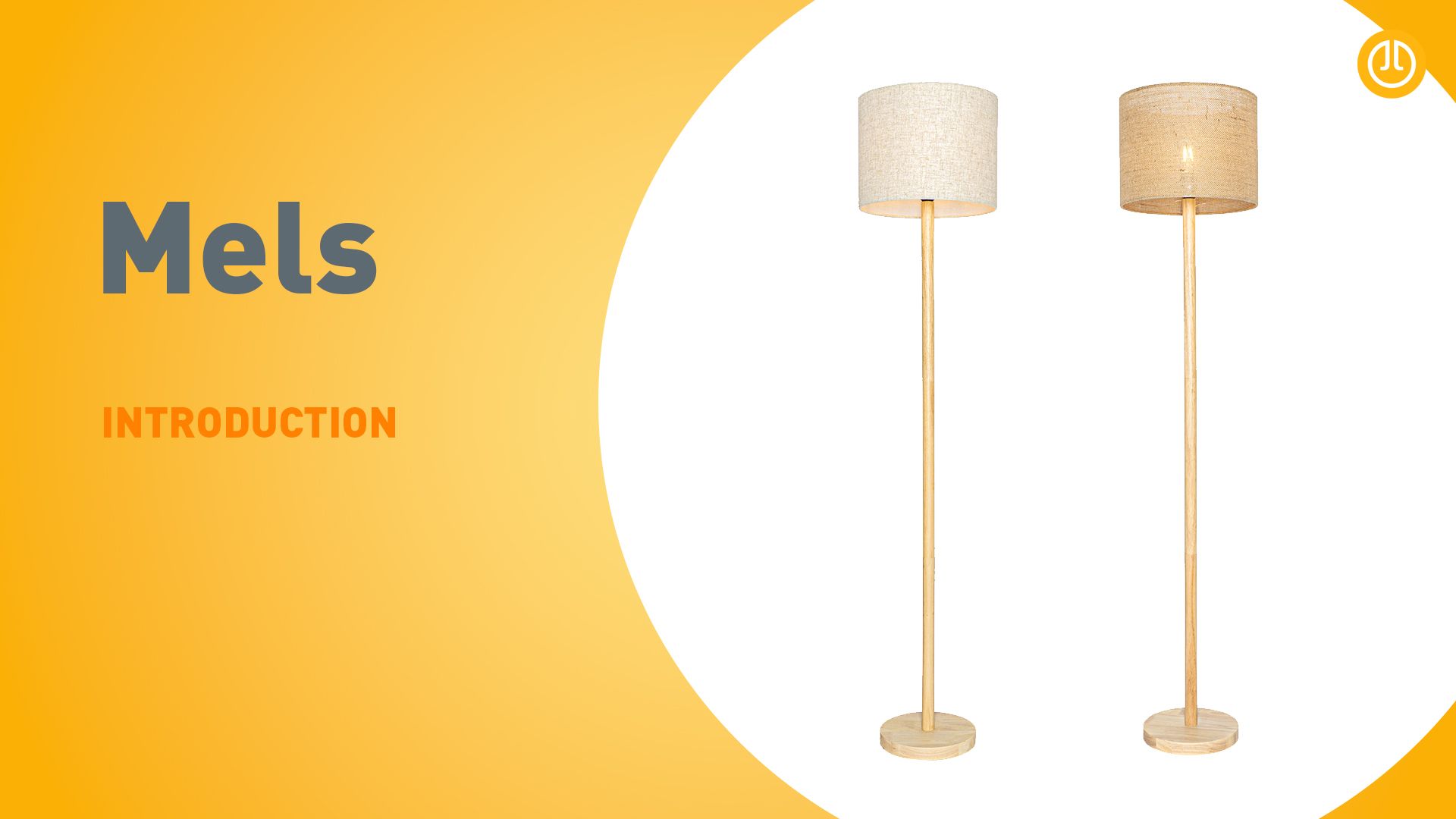 Landelijke vloerlamp hout met linnen kap naturel 32 cm - Mels