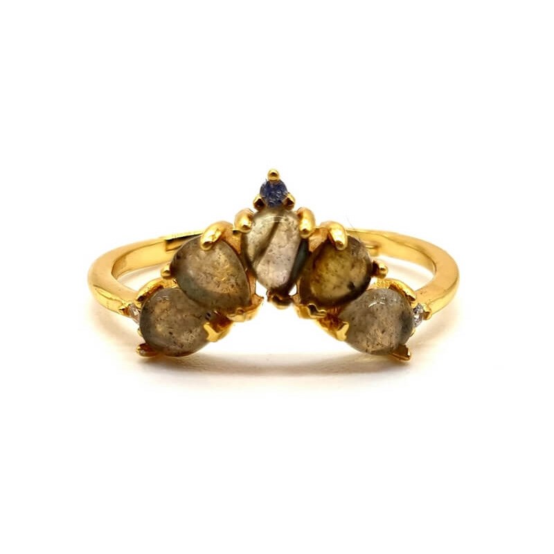 Bague ajustable en argent 925 Labradorite
