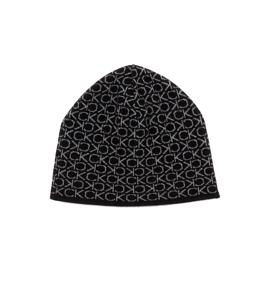 Gorro Calvin Klein com monograma preto