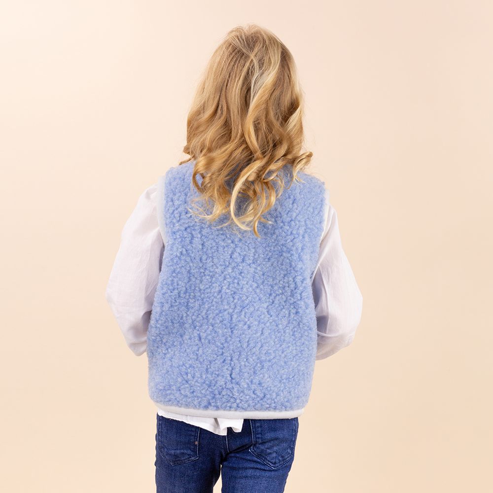 Moonrise kids wollen vestje met rits blauw