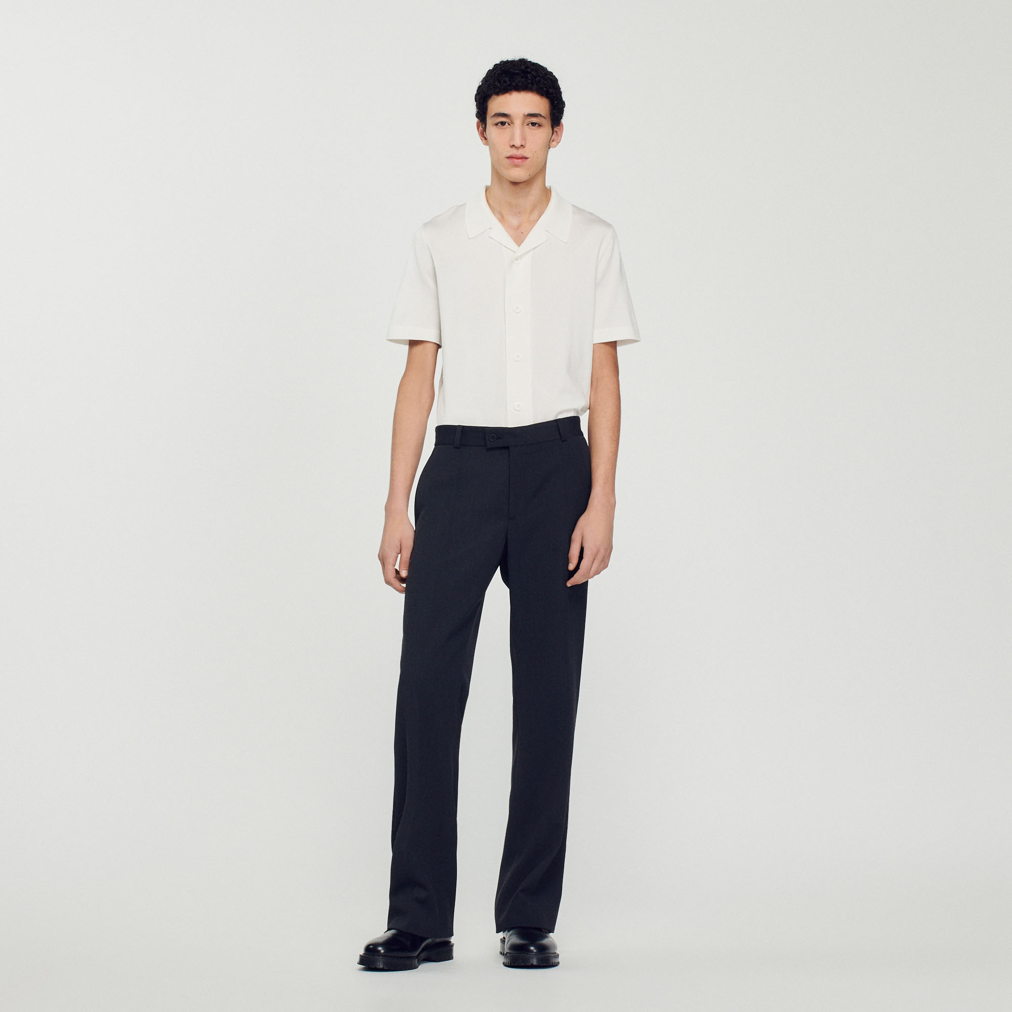 Pantalon en laine melangee