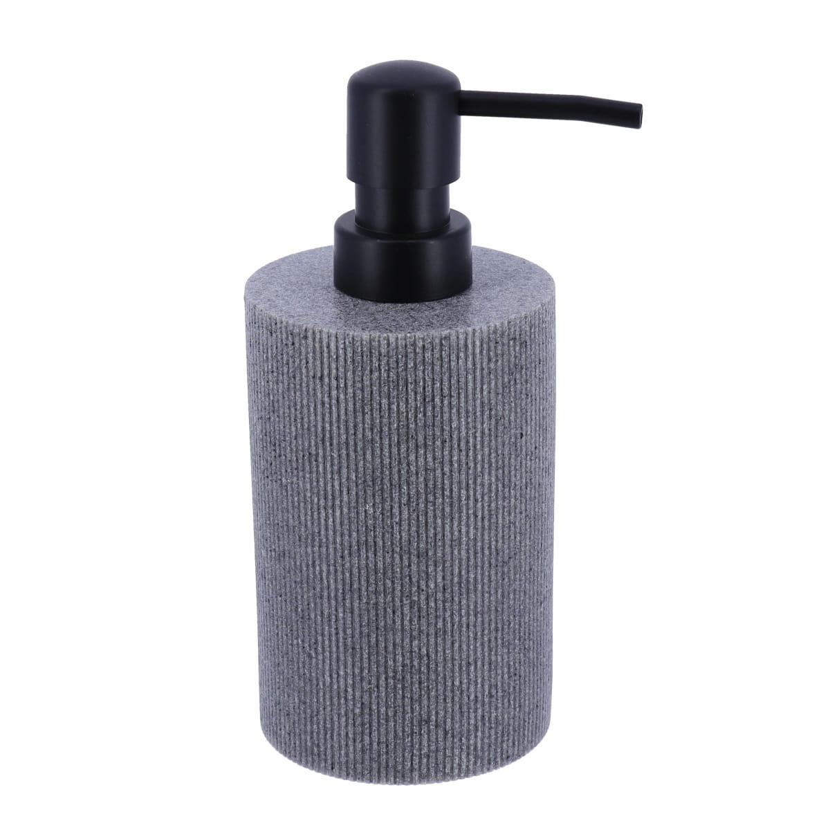 DISTRIBUTEUR A SAVON STRIE POLYRESINE 310ML GRIS