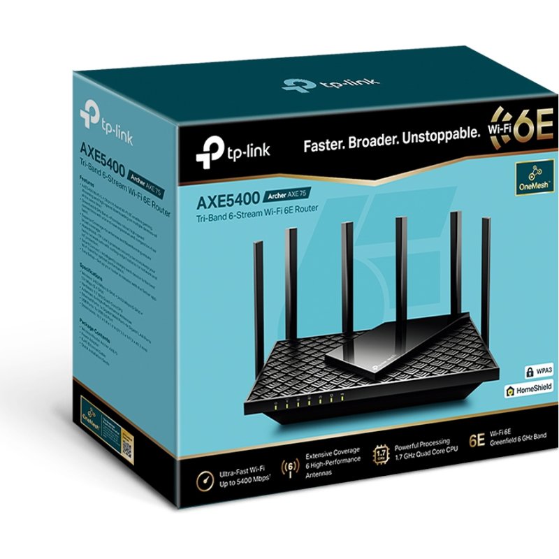 TP-Link Archer AX5400 routeur sans fil Gigabit Ethernet Tri-bande (2,4 GHz / 5 GHz / 6 GHz) Noir
