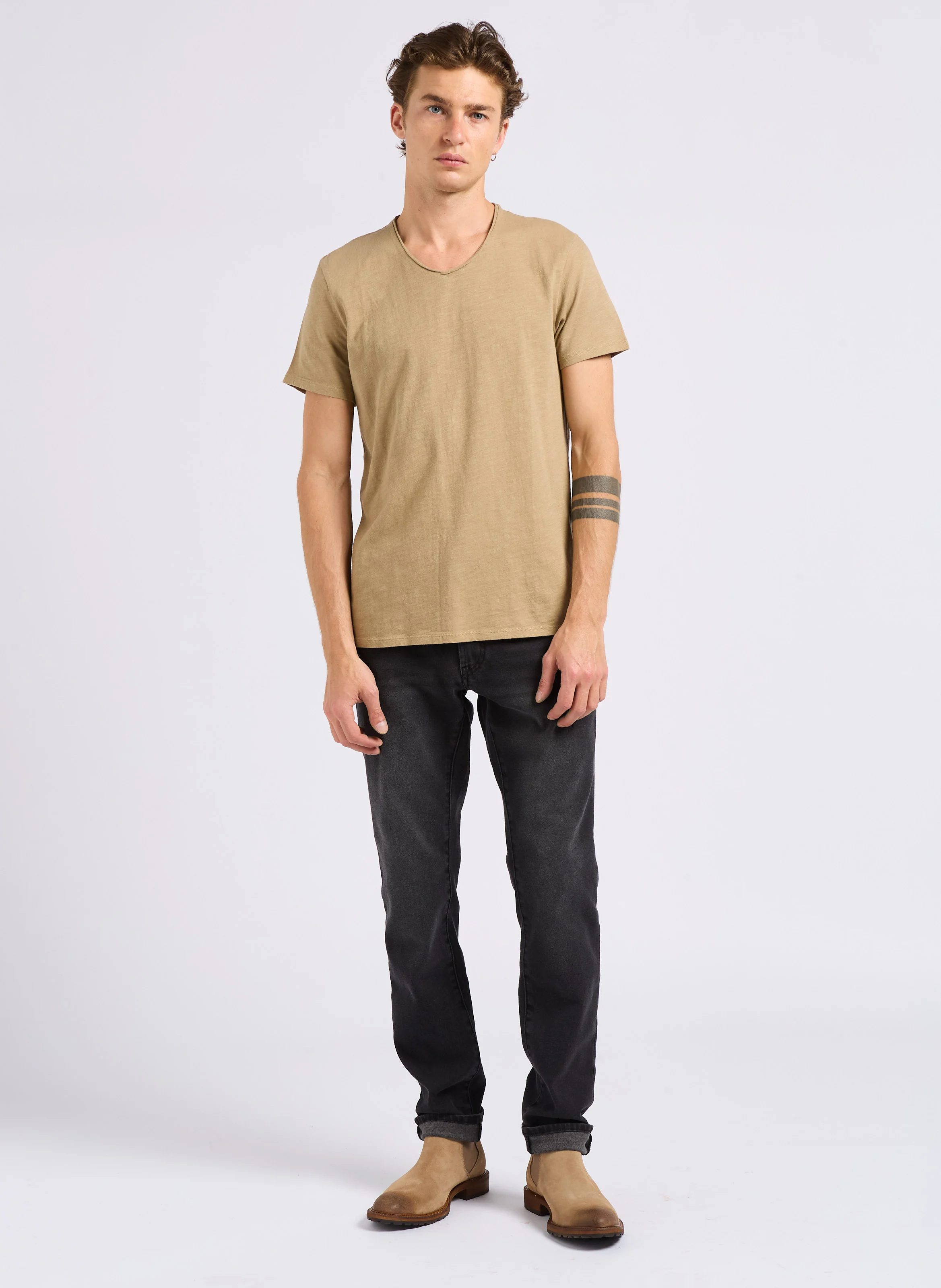 Jean slim en coton mélangé | Gris