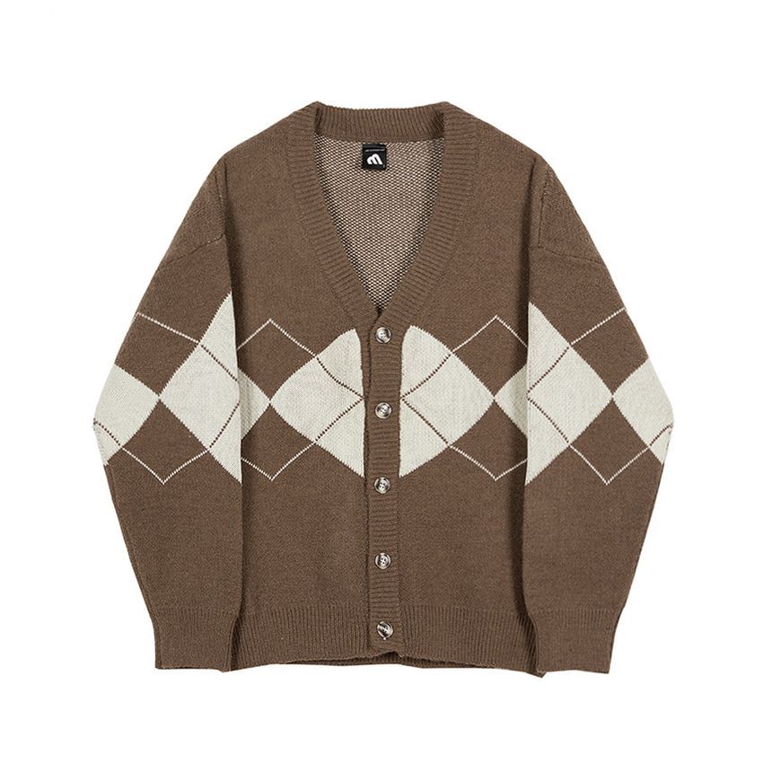 Omozando - Argyle vest met V-hals