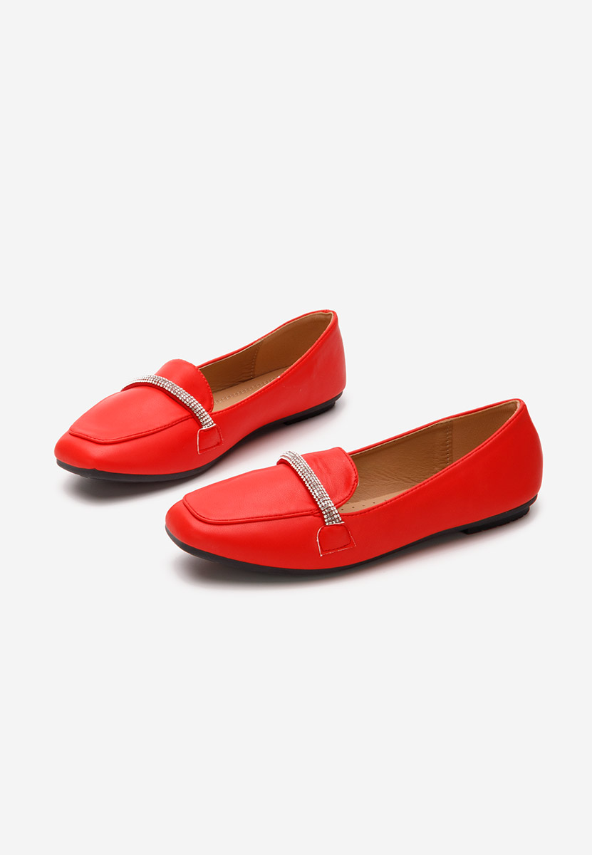 Mocassins élégants femme rouges Carre
